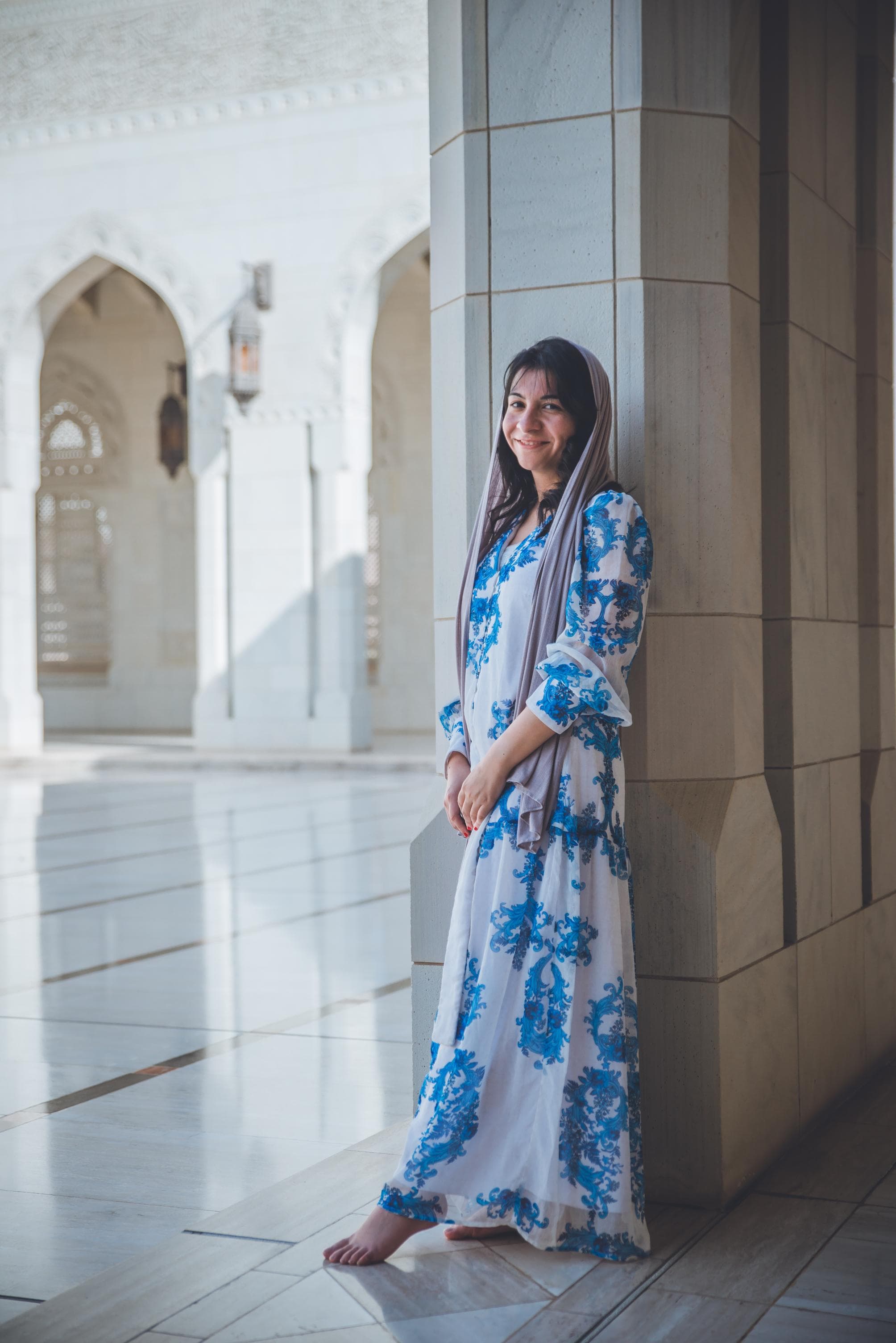 Solo portrait session at Sultan Qaboos Grand Mosque