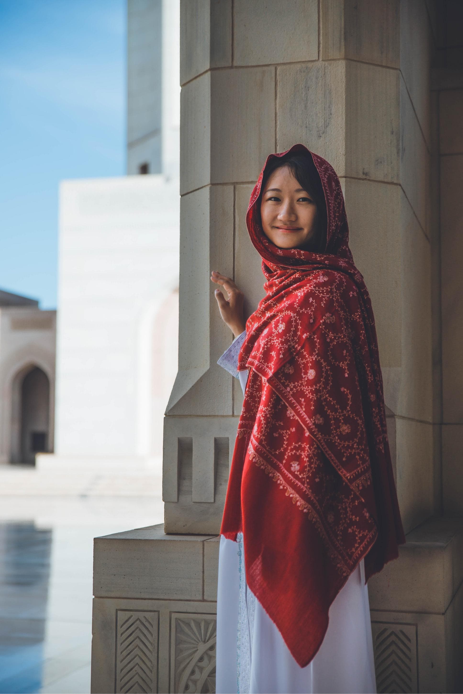 Portrait session near a Muscat mosque