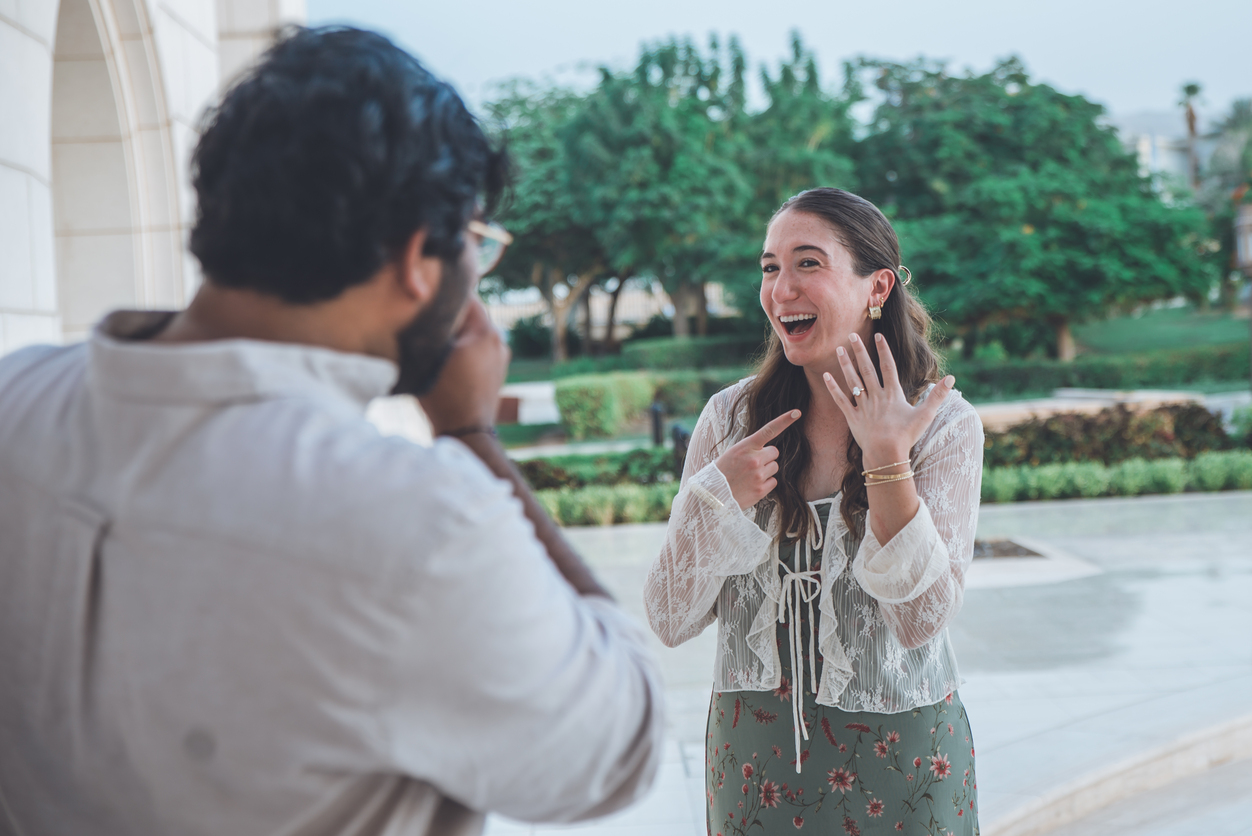 detail shot of engagement ring